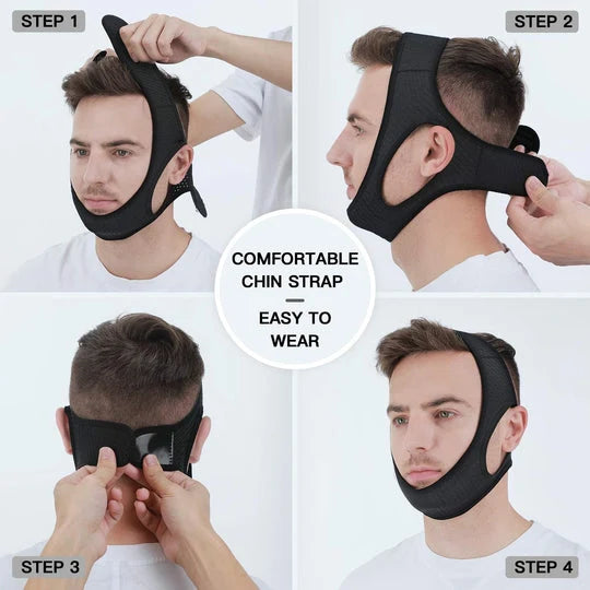 Anti-Snoring Chin Strap Adjustable Velcro Breathable & Washable