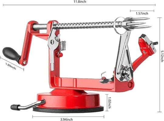 Apple Peeler, Corer & Slicer Hand-Crank Suction Base