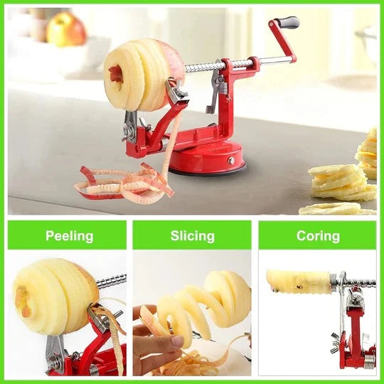 Apple Peeler, Corer & Slicer Hand-Crank Suction Base