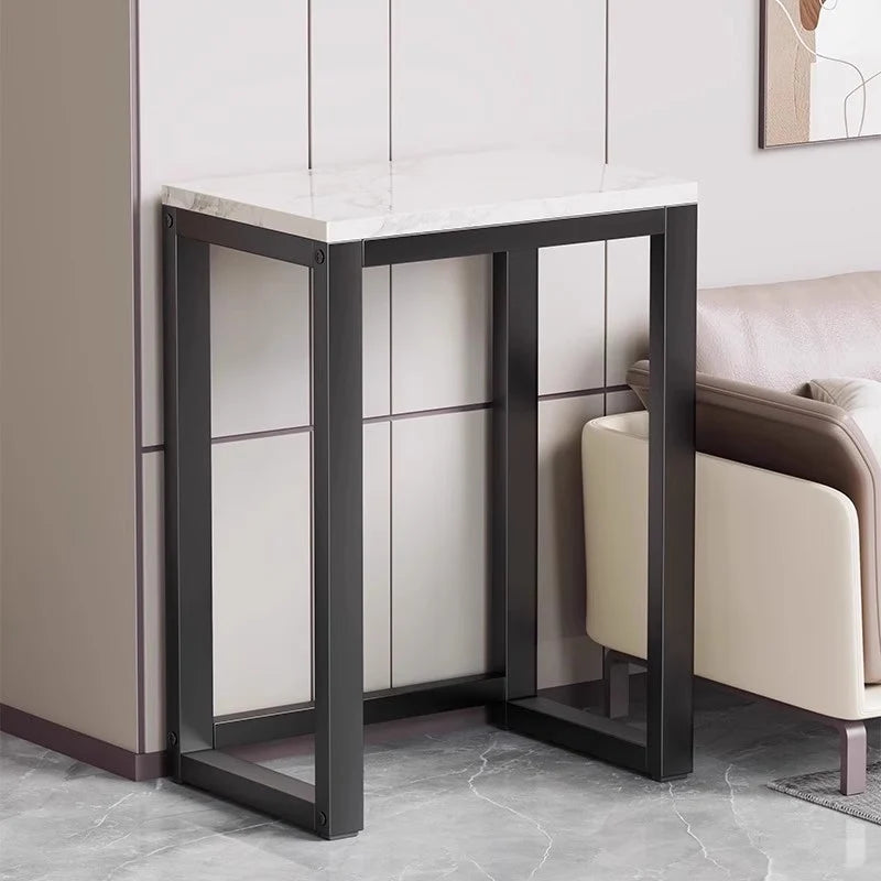 Aquarium Console Table Faux Marble Top Open Storage