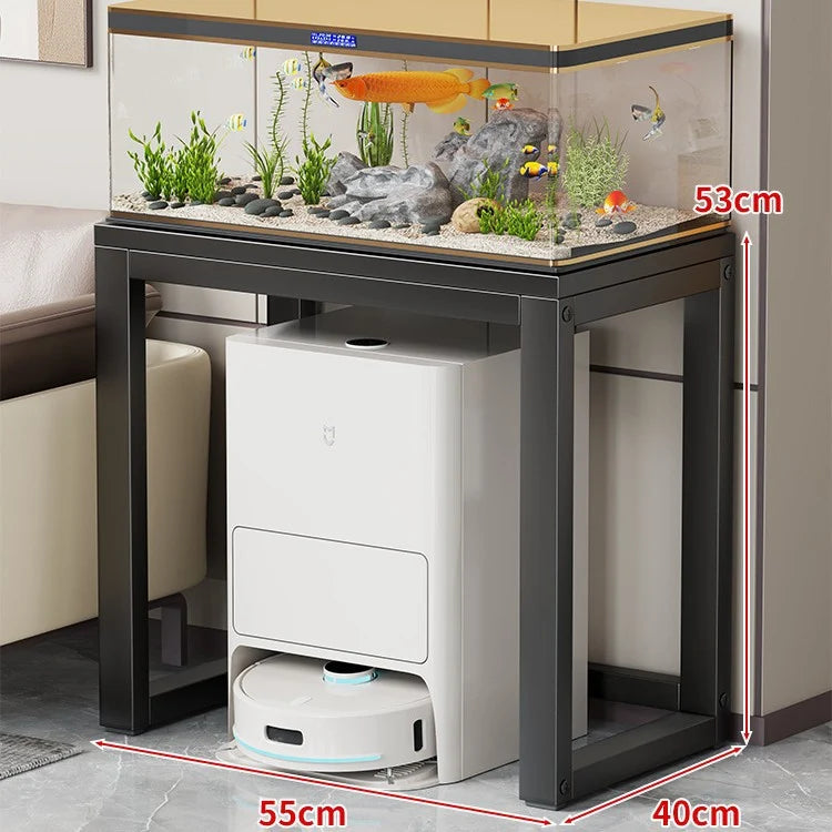 Aquarium Console Table Faux Marble Top Open Storage