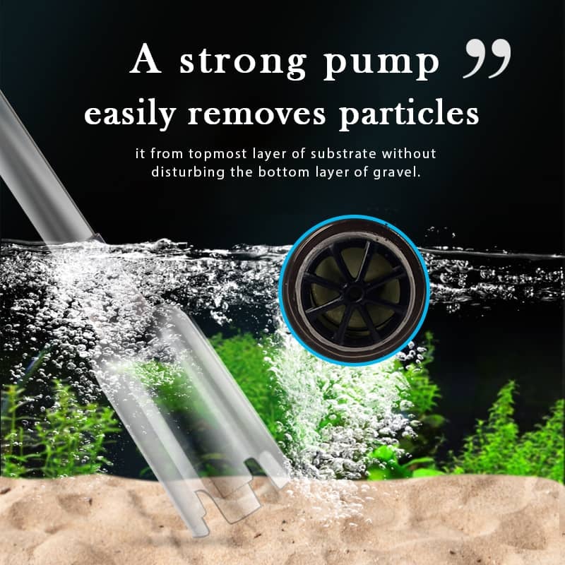 Aquarium Gravel Cleaner Battery-Powered Adjustable Tube Filter Bag