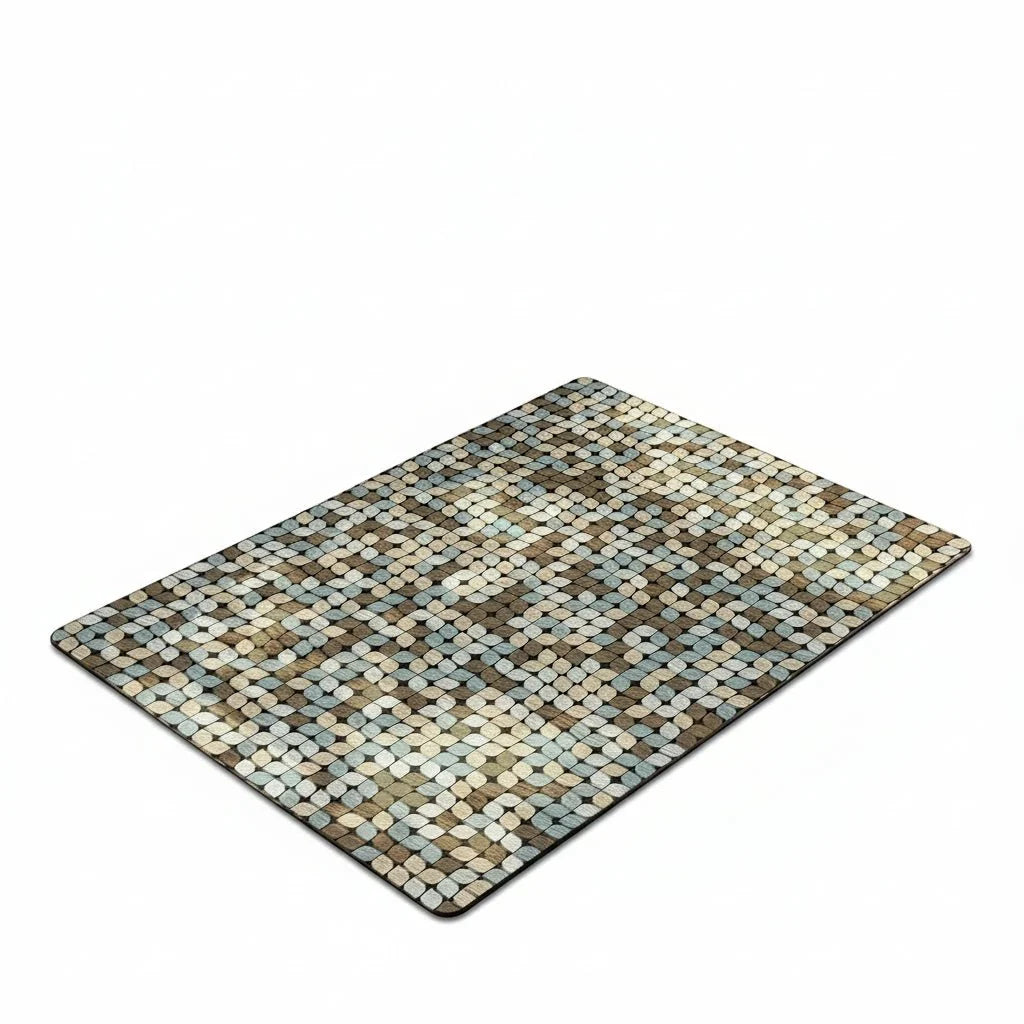 Area Rug Flannel Geometric Pattern Non-Slip Backing