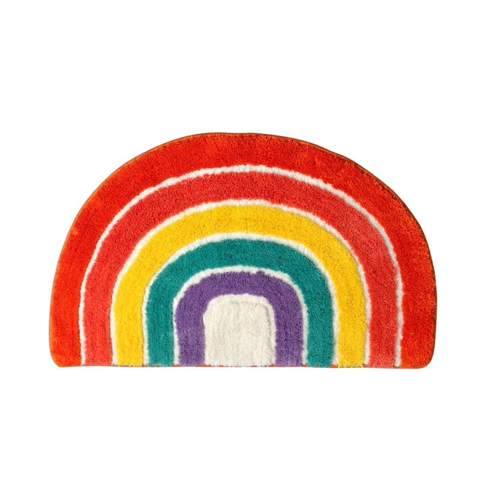 Area Rug Plush Shag Non-Slip Half-Moon Shape