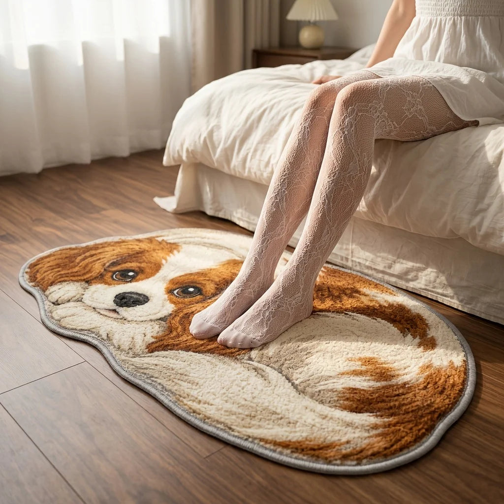 Area Rug Soft Feel Dog Print Easy-Care