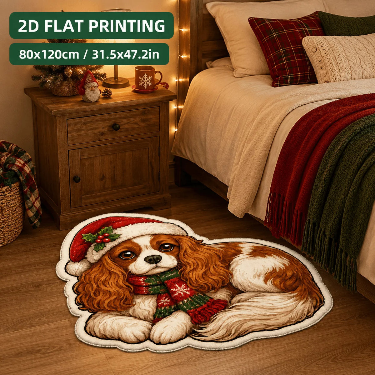 Area Rug Soft Feel Dog Print Easy-Care