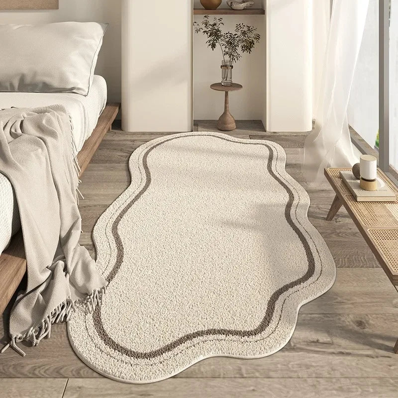 Area Rug Soft Polyester Non-Slip Backing Abstract Design