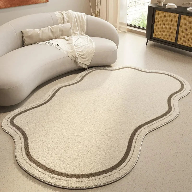 Area Rug Soft Polyester Non-Slip Backing Abstract Design
