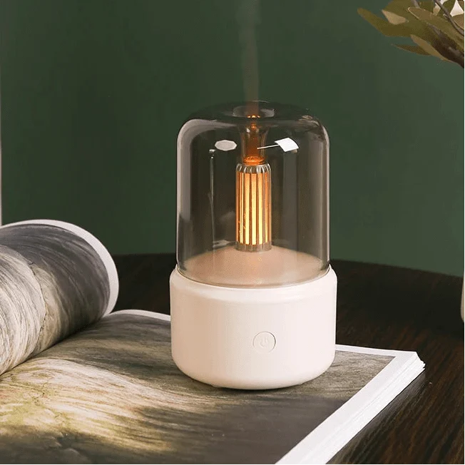 Aroma Diffuser LED Flame Effect Quiet USB-Powered Operation