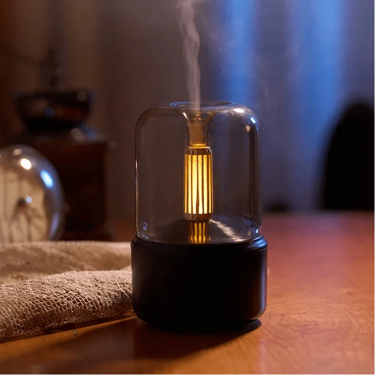 Aroma Diffuser LED Flame Effect Quiet USB-Powered Operation