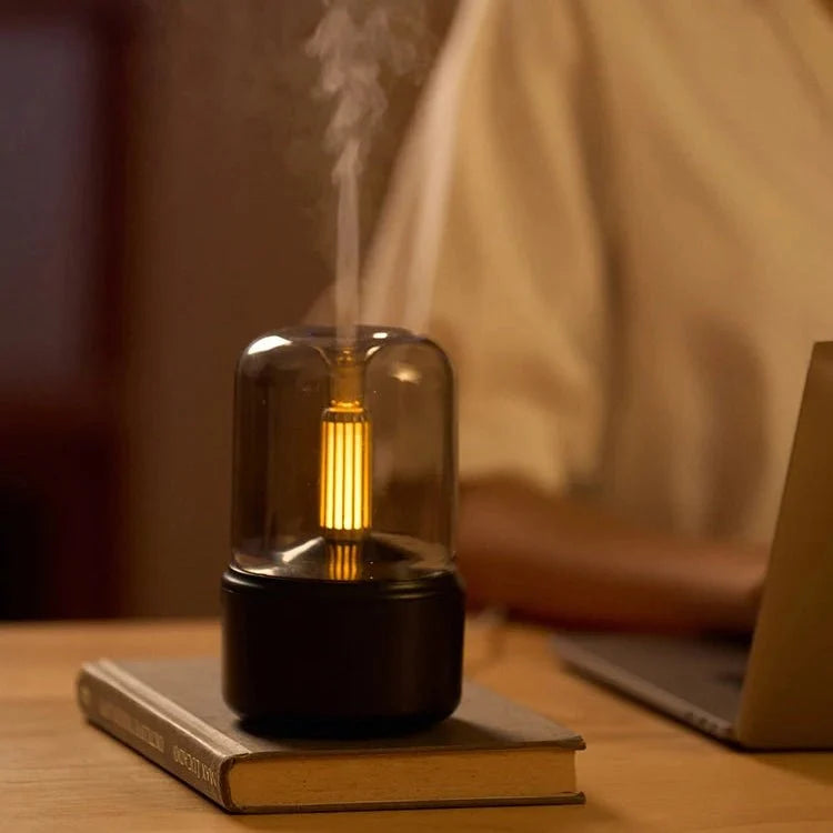 Aroma Diffuser LED Flame Effect Quiet USB-Powered Operation