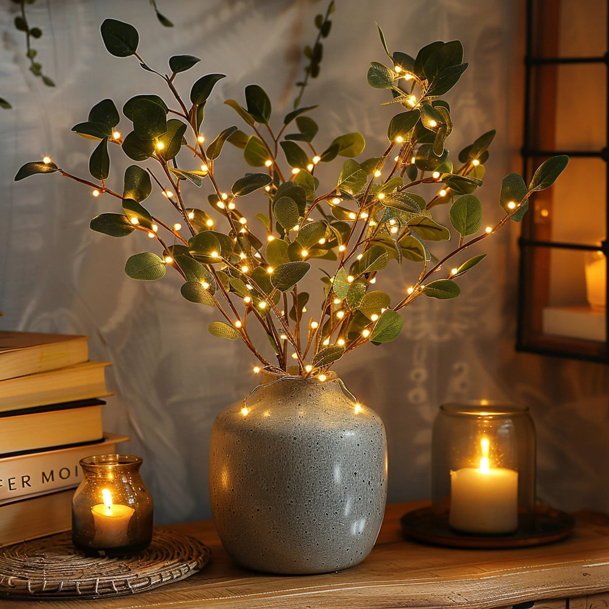 Artificial Branch Warm White 120 LED Battery-Powered