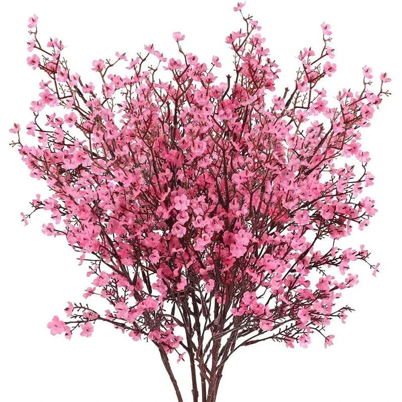 Artificial Cherry Blossom Stem Realistic Pink Flexible