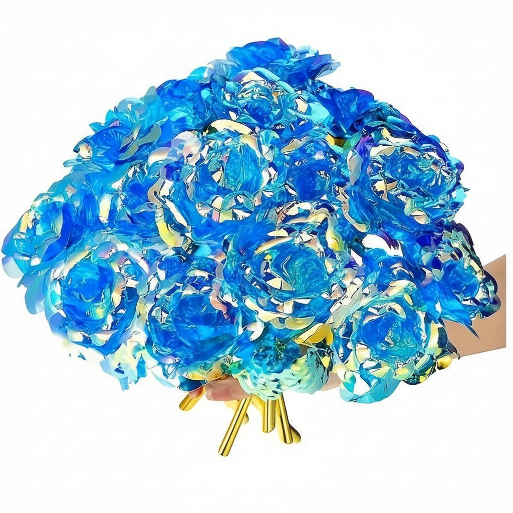 Artificial Rose Bouquet Lifelike Blooms Wired Stems