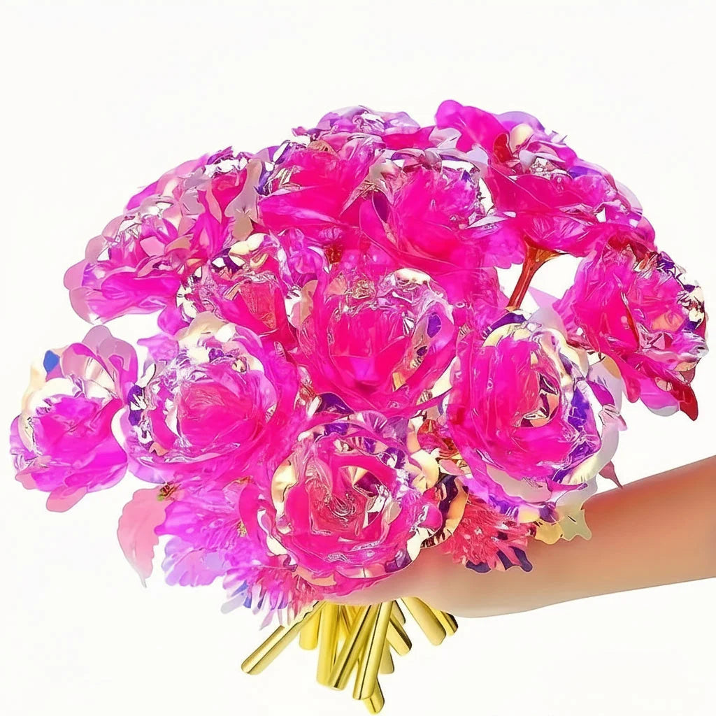 Artificial Rose Bouquet Lifelike Blooms Wired Stems