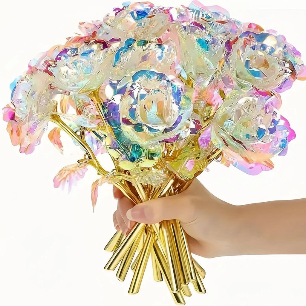 Artificial Rose Bouquet Lifelike Blooms Wired Stems