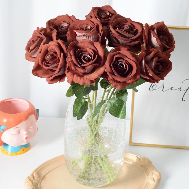 Artificial Rose Stem Realistic Silk Low-Maintenance