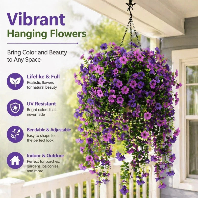 Artificial Trailing Flowers UV-Resistant Bendable Branches