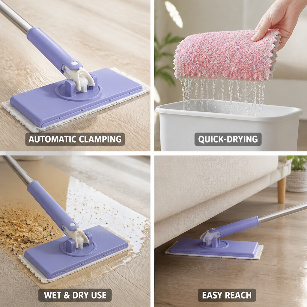 Automatic Clamping Quick-Drying Mop (Wet & Dry)