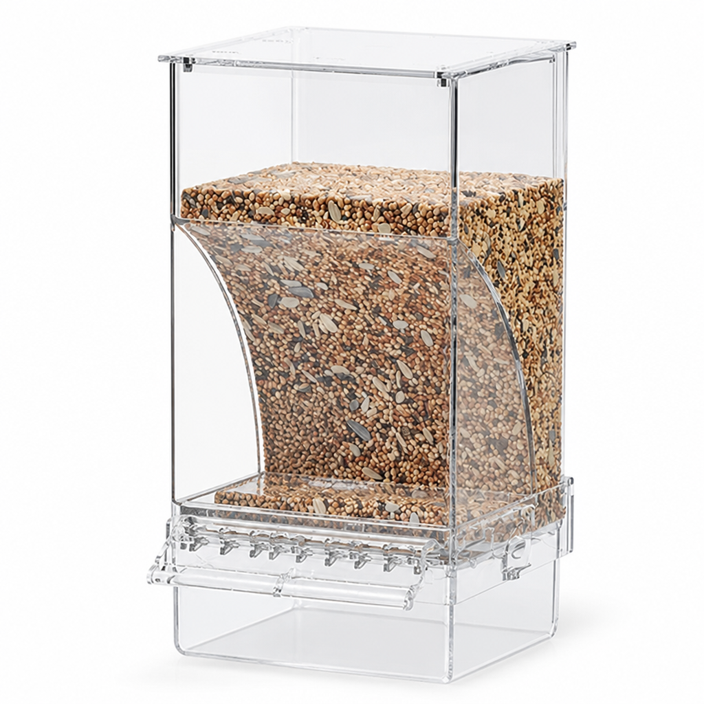 Automatic No-Spill Transparent Bird Feeder (Large Capacity)