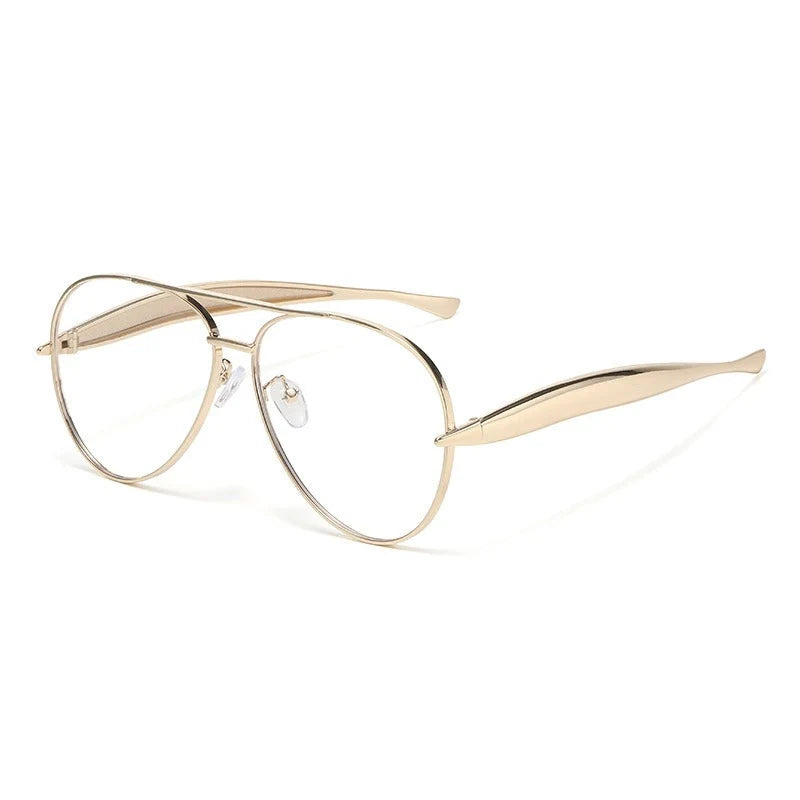 Aviator Sunglasses Oversized Metal Frame UV400 Protection