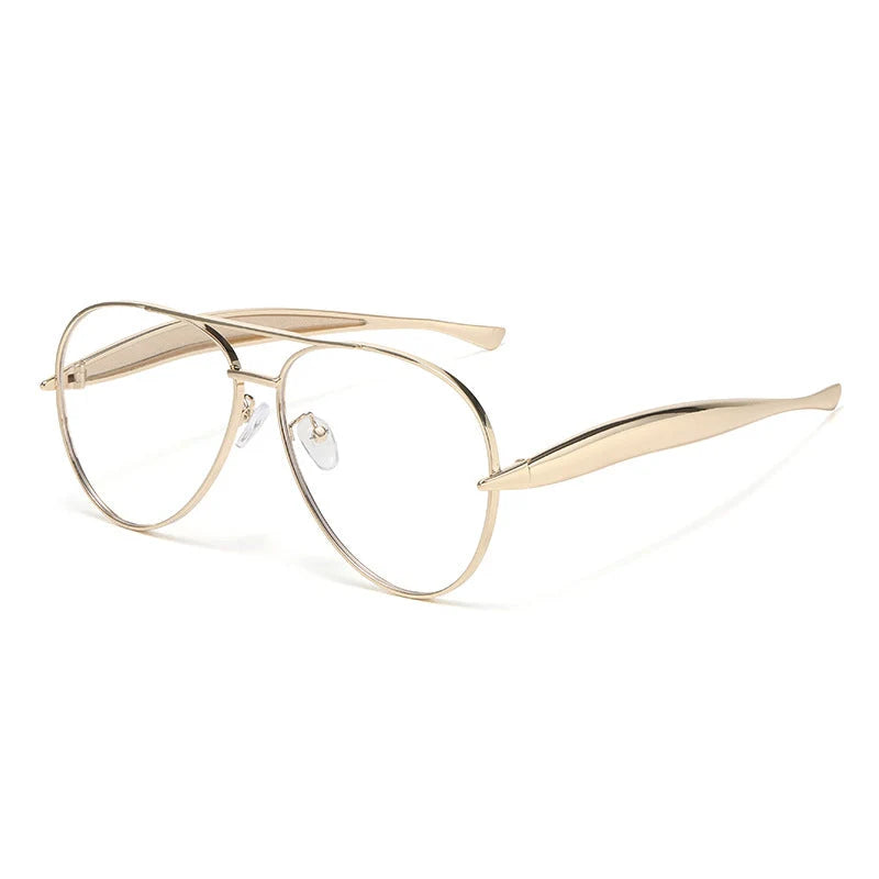 Aviator Sunglasses Oversized Metal Frame UV400 Protection