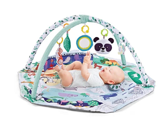 Baby Activity Play Mat 8-in-1 Washable With 6 Sensory Toys