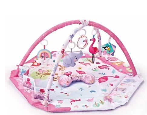 Baby Activity Play Mat 8-in-1 Washable With 6 Sensory Toys