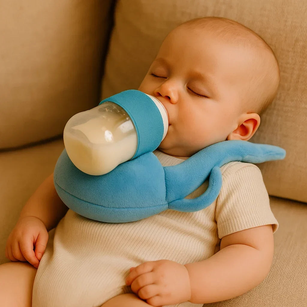 Baby Bottle Feeding Pillow Curved Holder Breathable Mesh Foldable