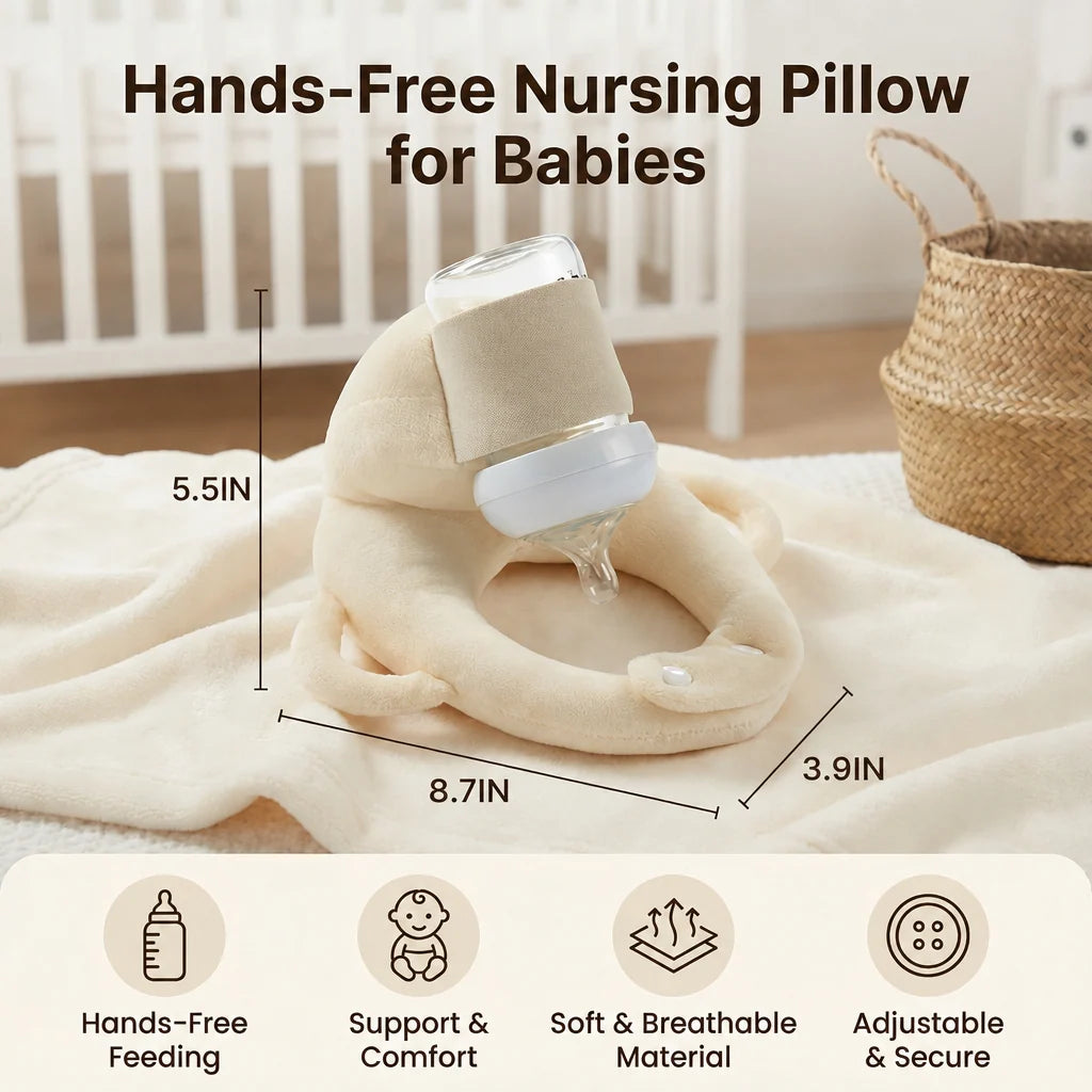 Baby Bottle Feeding Pillow Curved Holder Breathable Mesh Foldable