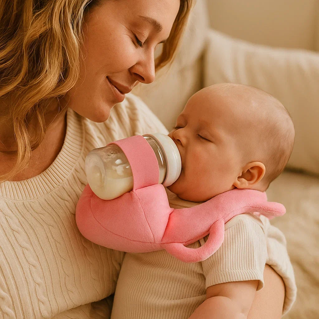 Baby Bottle Feeding Pillow Curved Holder Breathable Mesh Foldable