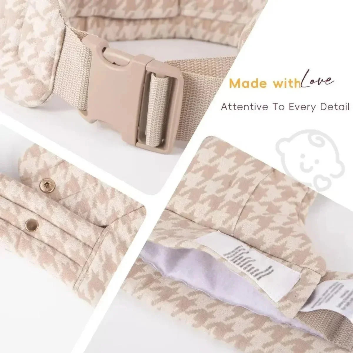 Baby Carrier Breathable Cotton Multiple Carrying Positions Adjustable Padded Straps