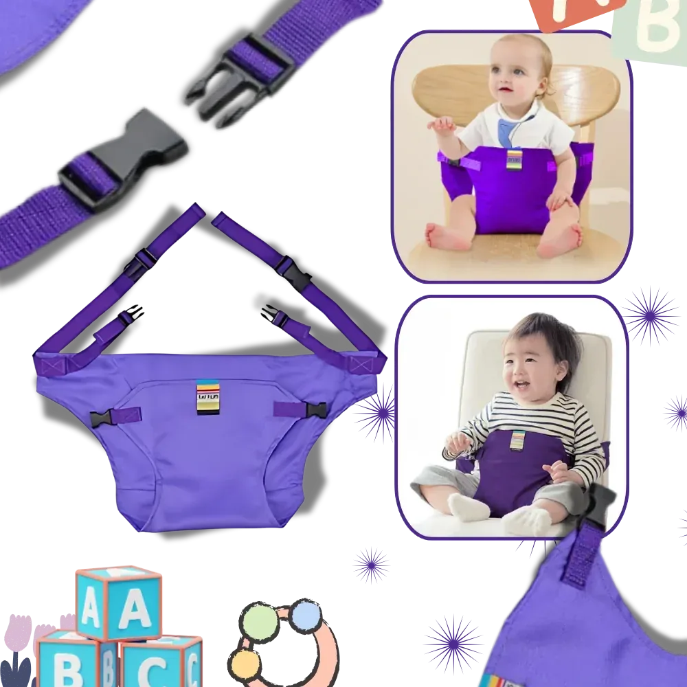 Baby Chair Safety Harness Adjustable Straps Compact Foldable Design