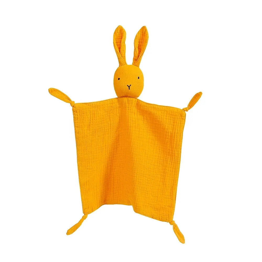 Baby Comfort Blanket Animal Head Soft Breathable Muslin Washable