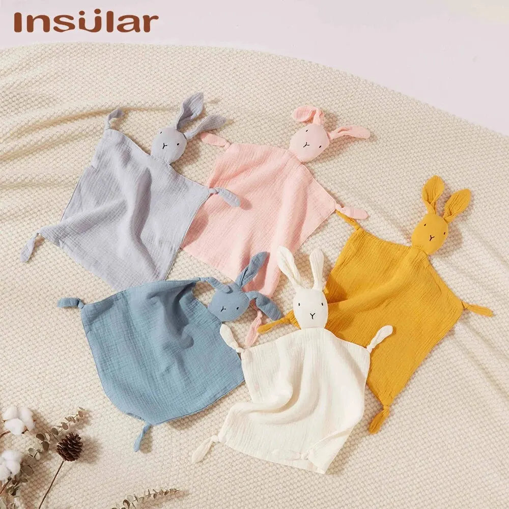 Baby Comfort Blanket Animal Head Soft Breathable Muslin Washable
