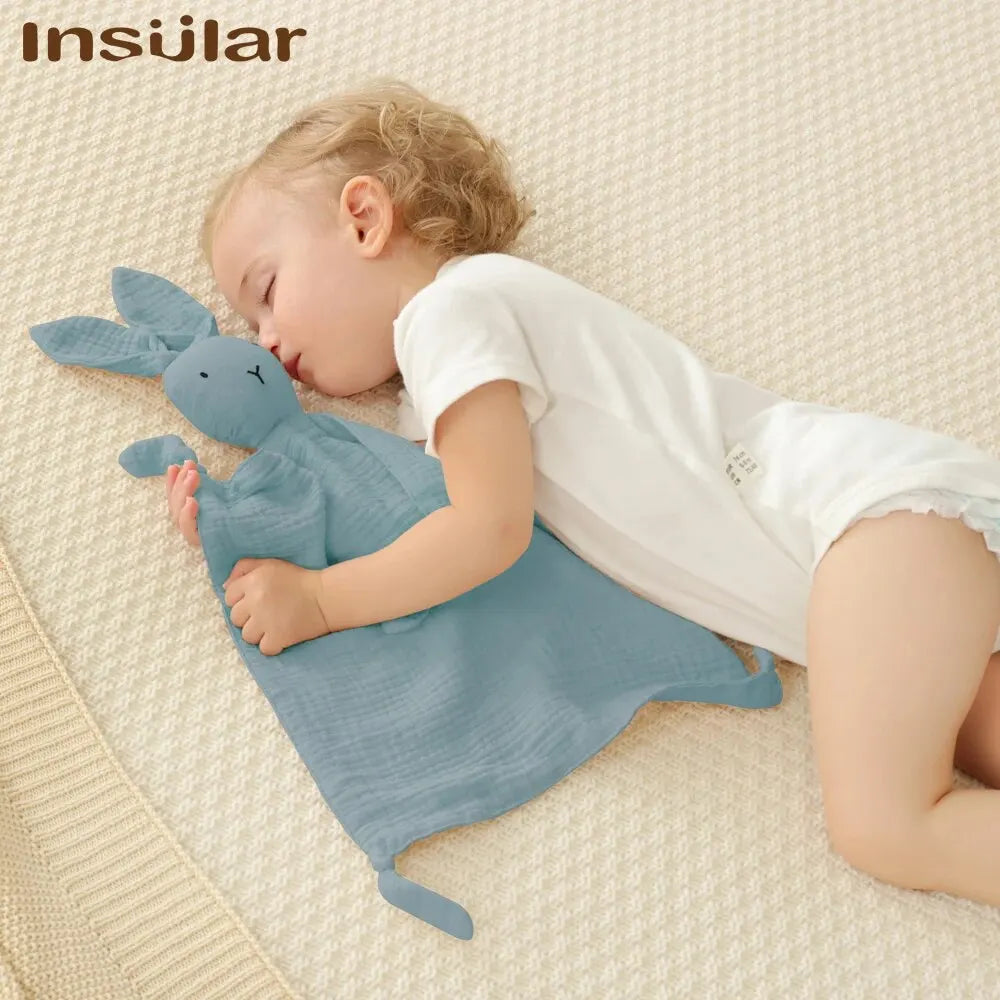 Baby Comfort Blanket Animal Head Soft Breathable Muslin Washable
