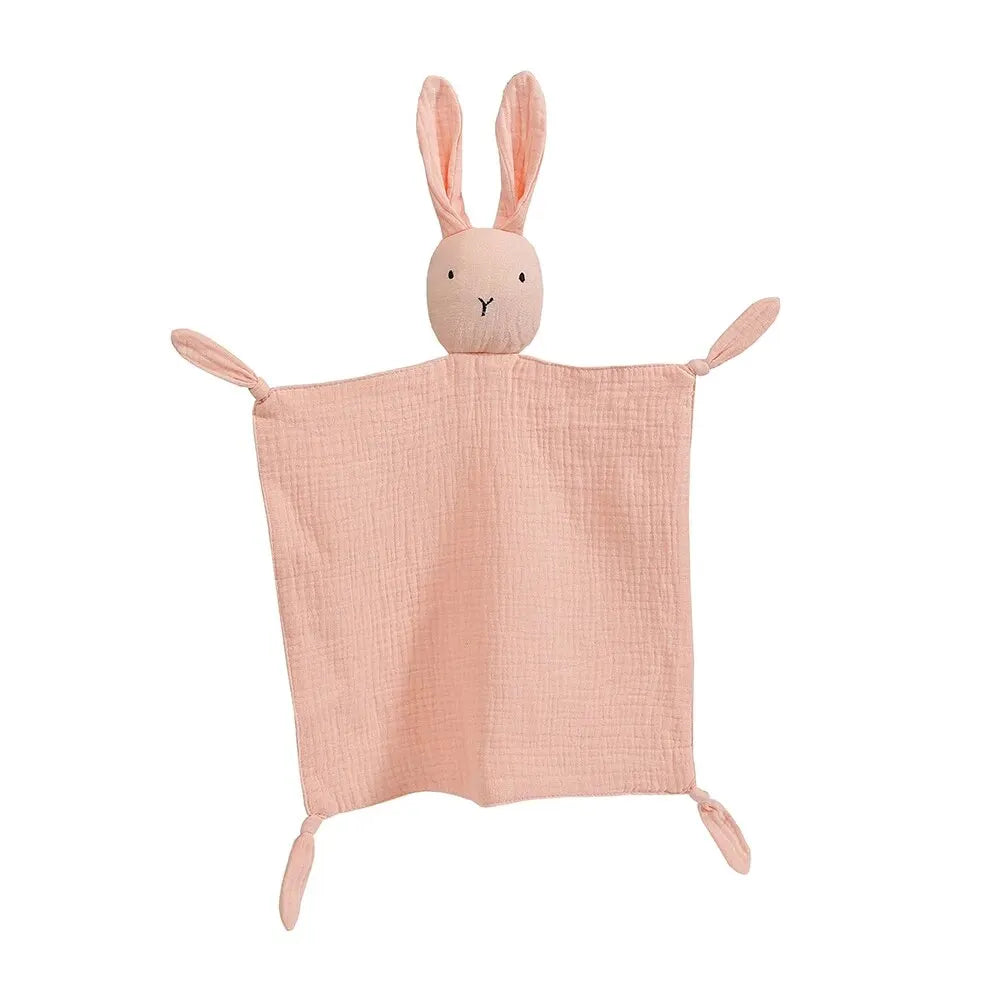 Baby Comfort Blanket Animal Head Soft Breathable Muslin Washable