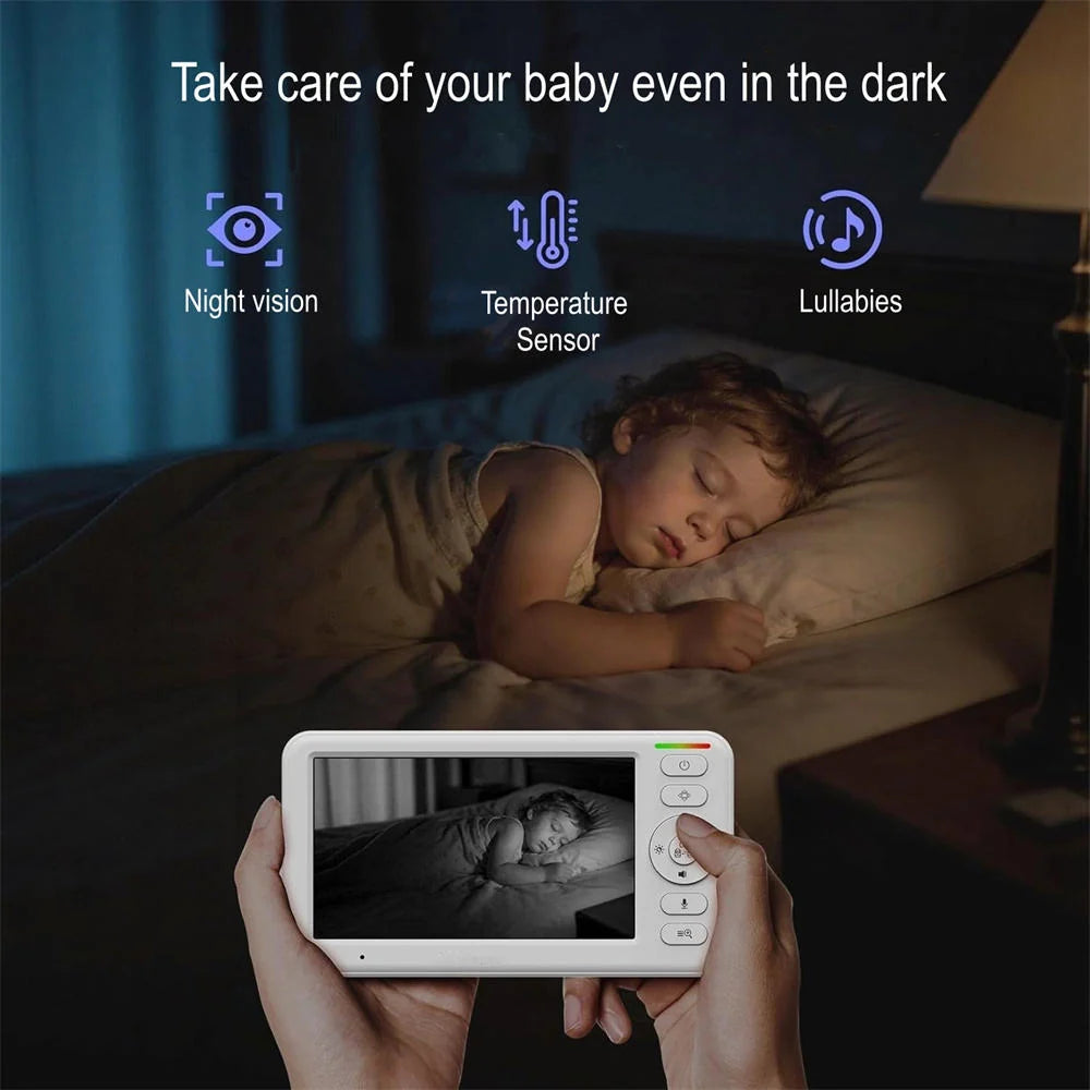 Baby Monitor 5-Inch Night Vision 1000 Ft Range