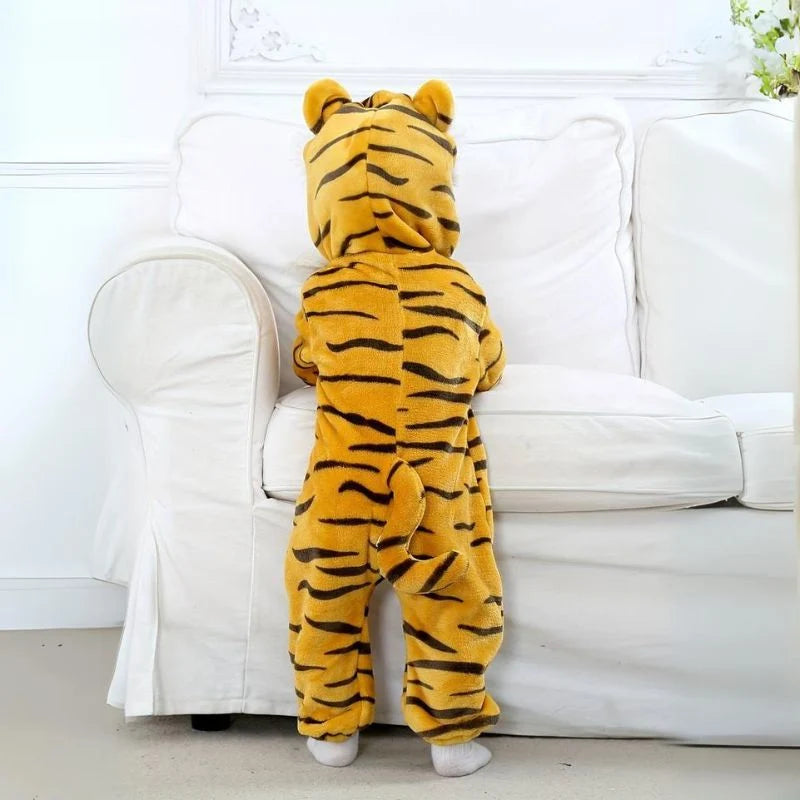 Baby Onesie Fluffy Lined Zip & Snap Closure