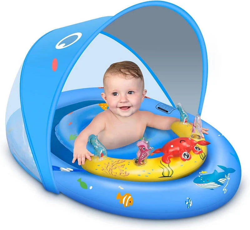 Baby Pool Float UPF50 Canopy Dual-Chamber