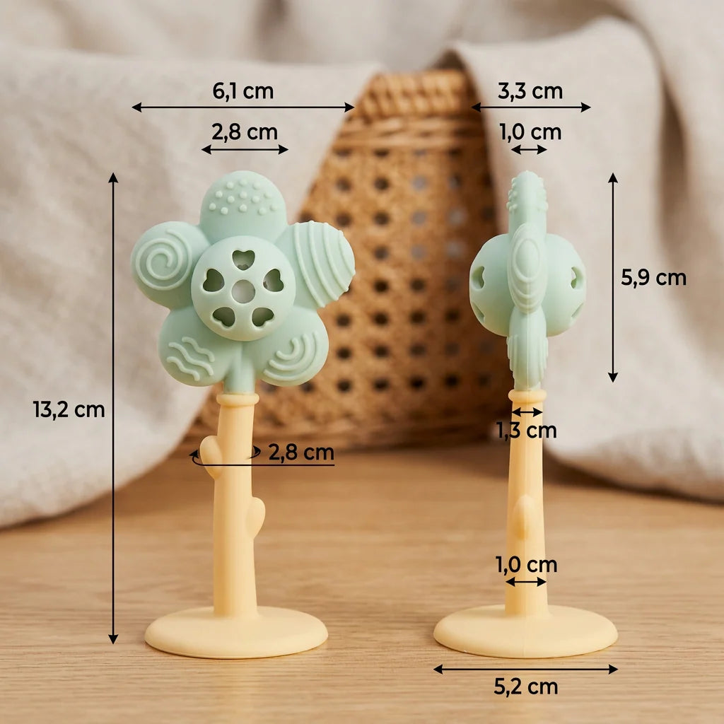 Baby Teether & Rattle Textured Suction Cup Base