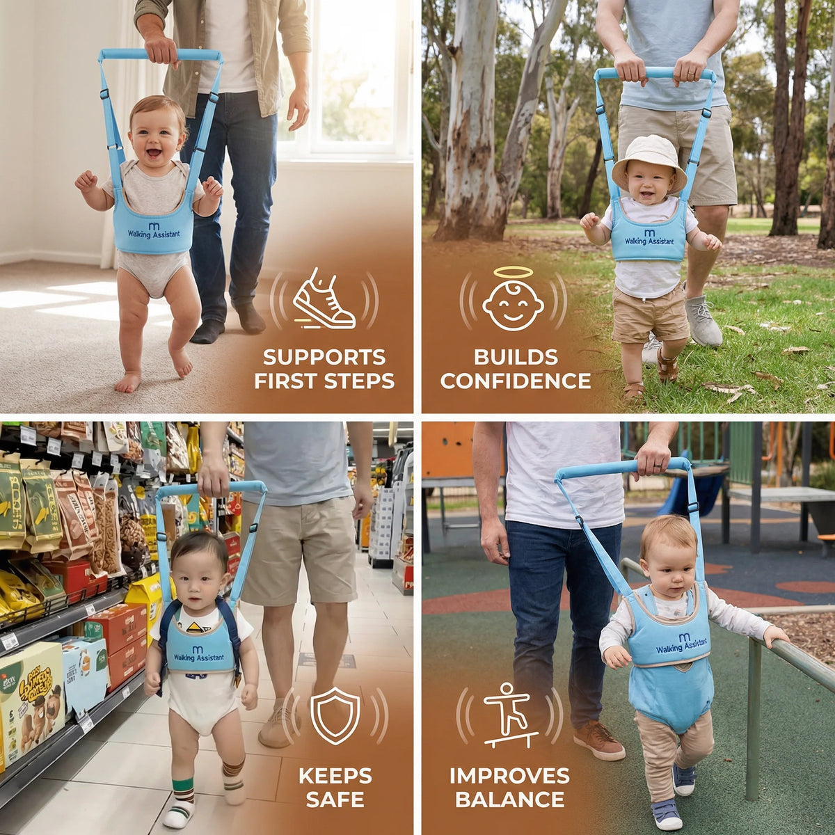 Baby Walking Harness Adjustable Chest Support Control Strap