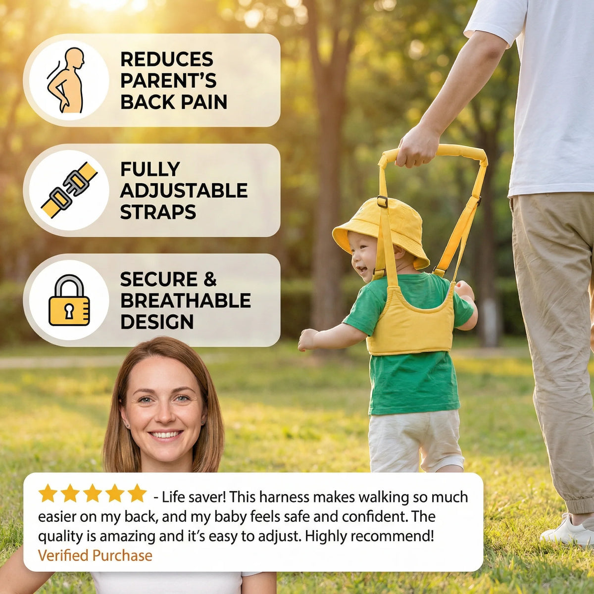 Baby Walking Harness Adjustable Chest Support Control Strap