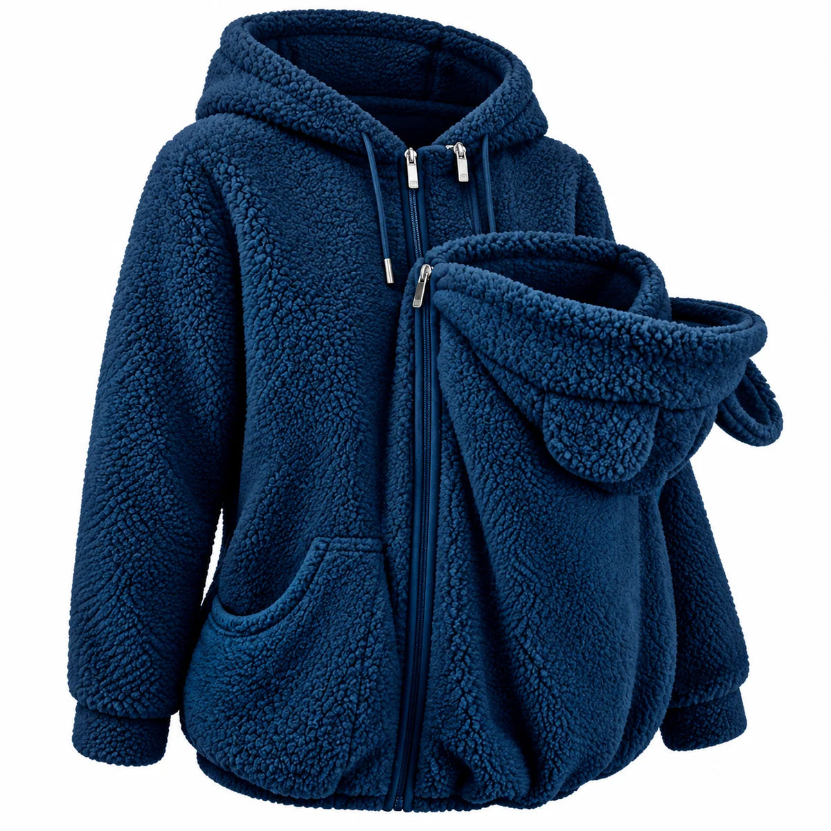 Babywearing Hoodie Plush Fleece Front Baby Pouch