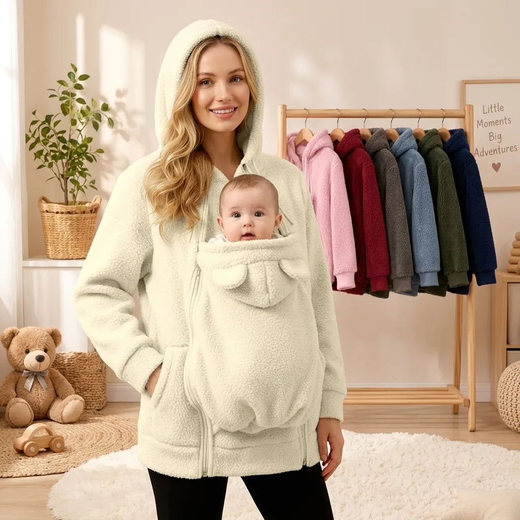 Babywearing Jacket 2-In-1 Integrated Carrier Panel Hooded