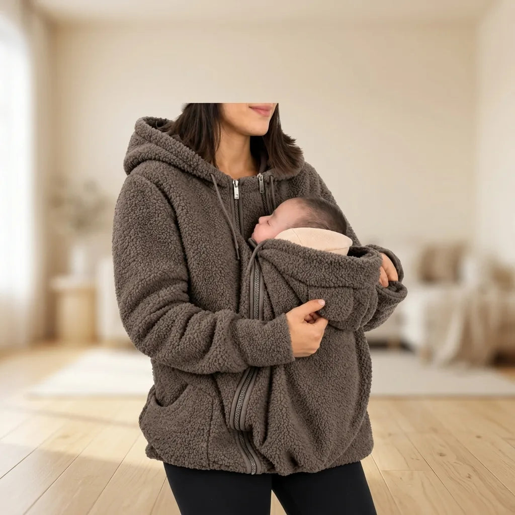Babywearing Jacket 2-In-1 Integrated Carrier Panel Hooded