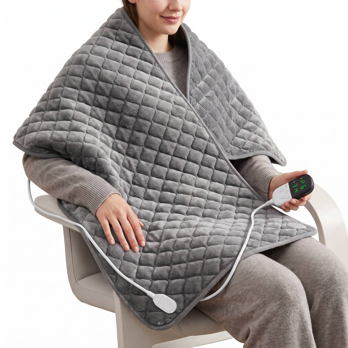 Back Heating Pad King-Size Adjustable Heat & Auto-Off