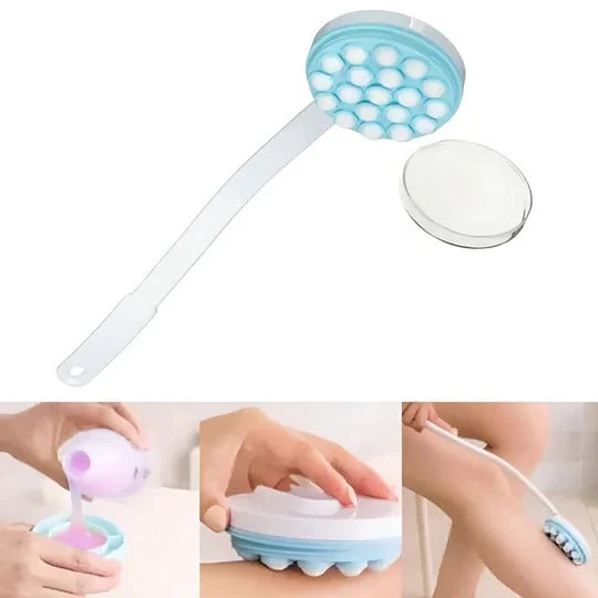Back Lotion Applicator Adjustable Long Handle & Roll-On Massager