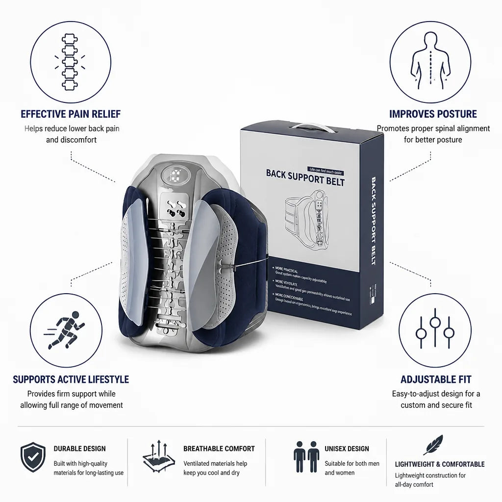 Back Support Belt Adjustable Lumbar & Posture Support