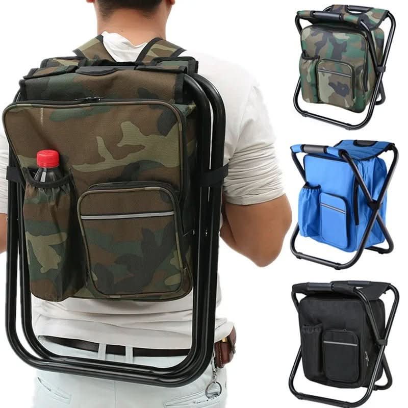 Backpack Chair with Insulated Cooler & Foldable Seat